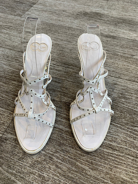 Vero Cuoio White Strappy Studded Sandals UK4
