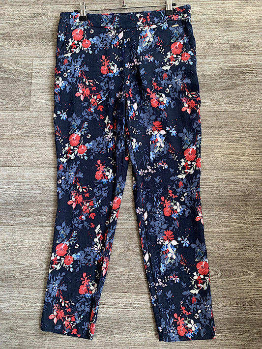 Per Una Navy Floral Trousers UK10