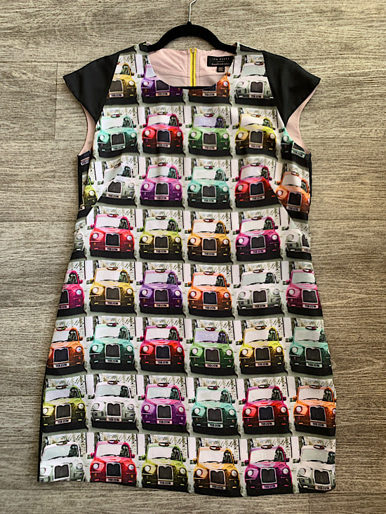 Ted Baker Multicoloured Car Print Dress UK12