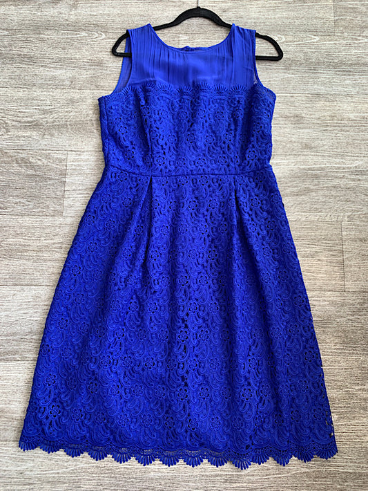 Hobbs Royal Blue Sleeveless Lace Dress UK14