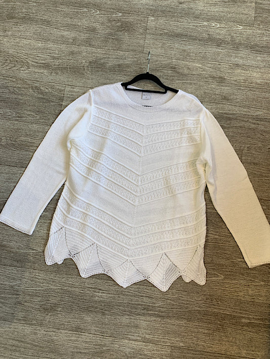 Mitzy Cream Knitted Patterned Jumper UKXL