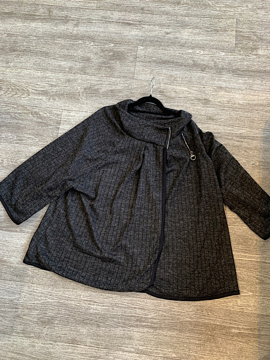Unknown Charcoal Zip Up Cardigan UKL