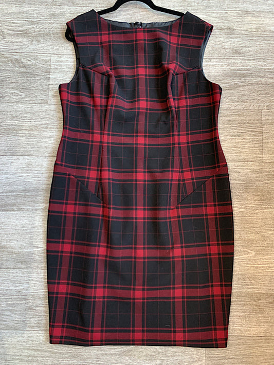 M & S Black and Red Tartan Shift Dress UK18