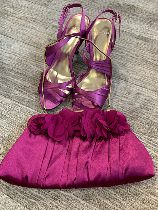 Monsoon Satin Sandals UK5 with Matching Clutch Bag