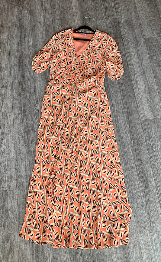 Ghost Orange Floral Maxi Dress UK XL