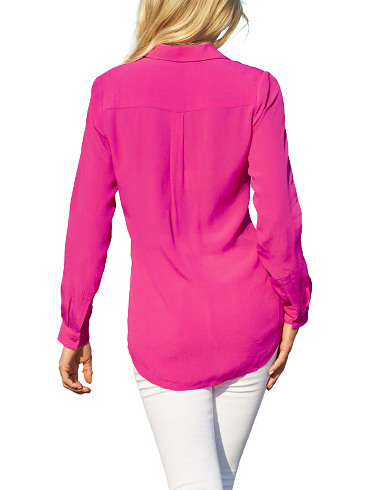 Pink Button Front Blouse