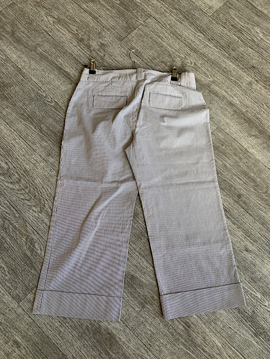 Banana Republic Grey & White Stripe Cropped Trousers UK 10-12