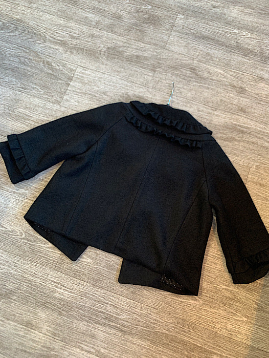 Uttam London Black Cropped Wool Coat UK10