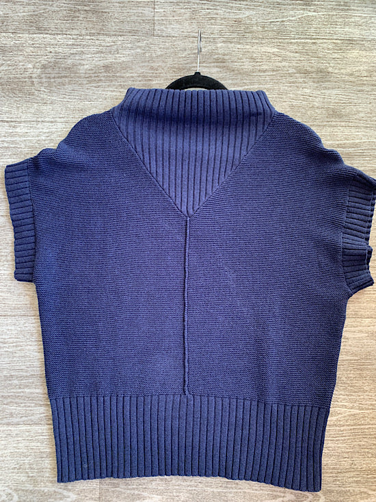 Marble Navy Knitted Top UK14
