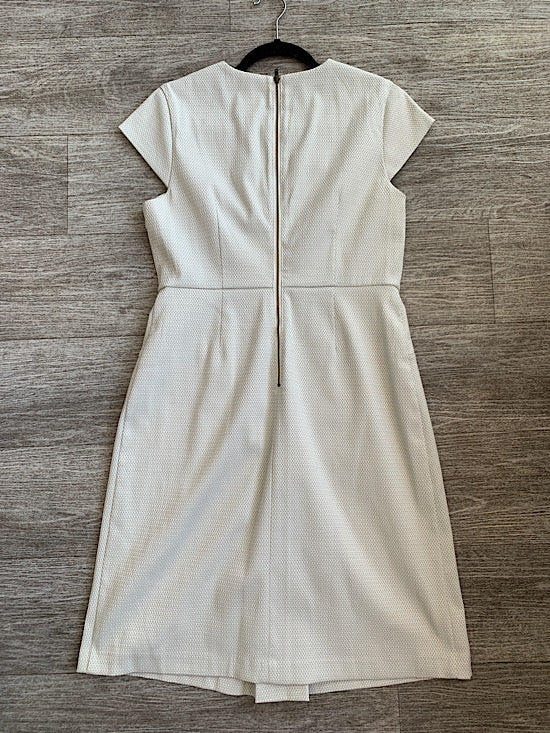 Darling London Cream Midi Dress With Front Pleat Detail UK12