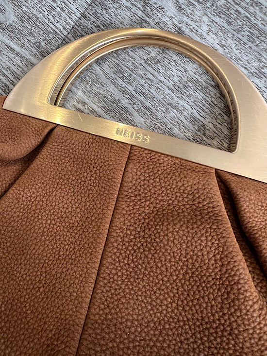 Reiss Irina Leather Tan Leather Crossbody Bag