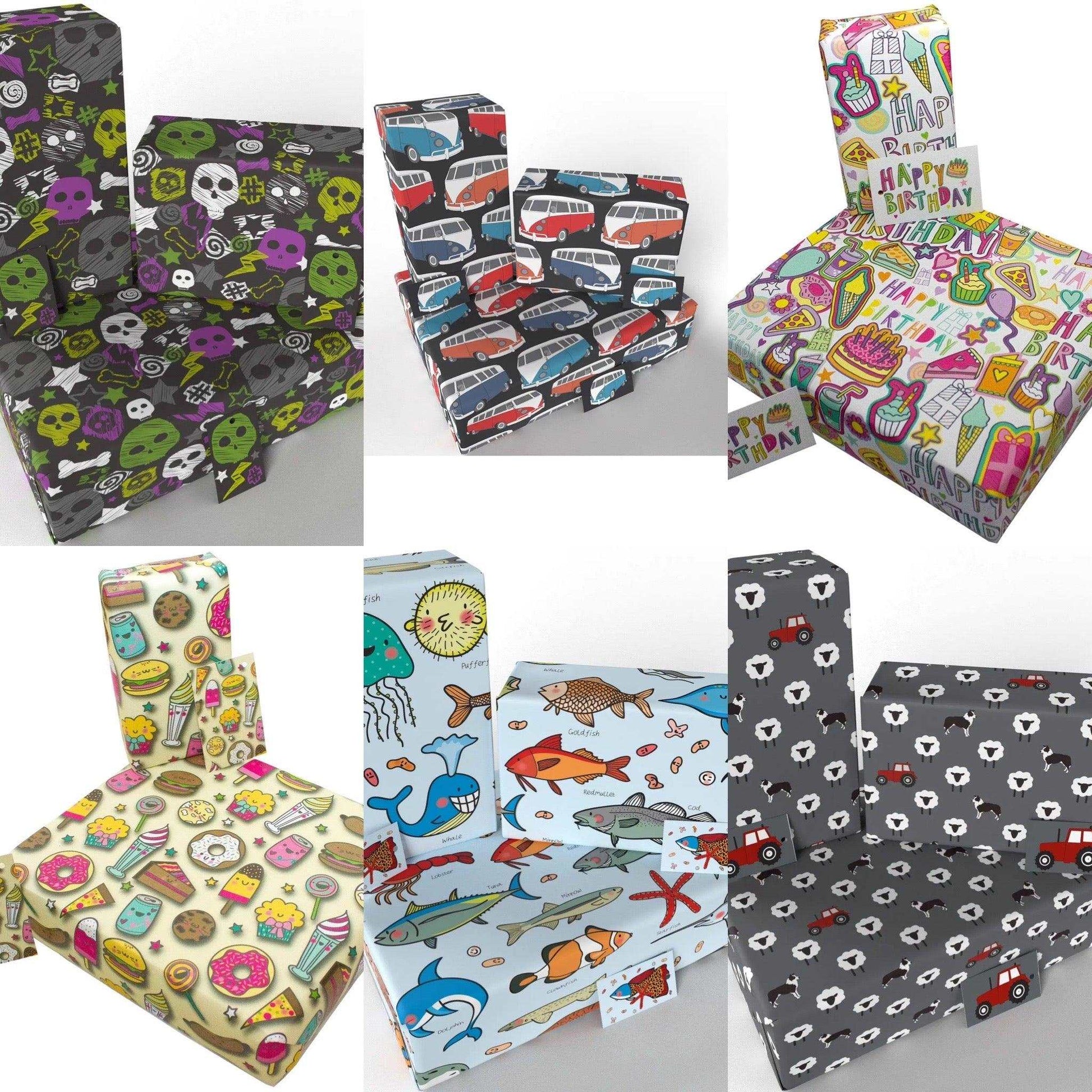 Gift Wrap, vegan ink, vegan, VW, children's gift wrap, wrapping paper, recycled gift wrap, recycled paper